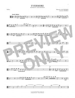 page one of Evermore (from Beauty and The Beast) (Viola Solo)