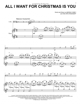 page one of All I Want For Christmas Is You (Cello and Piano)