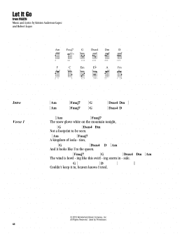 page one of Let It Go (from Frozen) (Ukulele Chords/Lyrics)