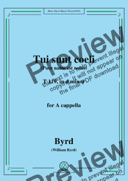 page one of Byrd-Tui sunt coeli,T 119,in d minor,for A cappella