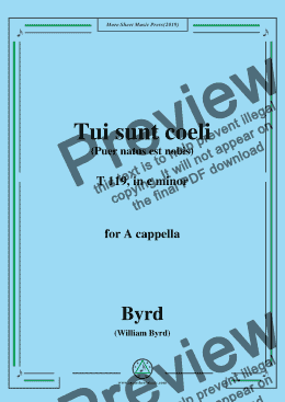 page one of Byrd-Tui sunt coeli,T 119,in e minor,for A cappella