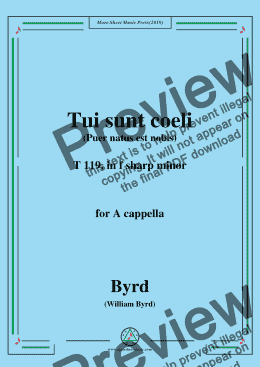 page one of Byrd-Tui sunt coeli,T 119,in f sharp minor,for A cappella