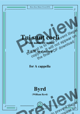 page one of Byrd-Tui sunt coeli,T 119,in c minor,for A cappella