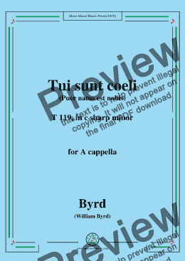 page one of Byrd-Tui sunt coeli,T 119,in c sharp minor,for A cappella