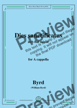 page one of Byrd-Dies sanctificatus,in b flat minor,for A cappella