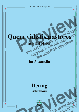 page one of Dering-Quem vidistis,pastores,in E flat Major,A cappella