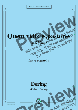 page one of Dering-Quem vidistis,pastores,in E Major,A cappella