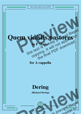 page one of Dering-Quem vidistis,pastores,in F Major,A cappella