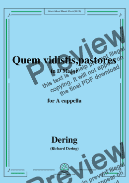 page one of Dering-Quem vidistis,pastores,in D Major,A cappella