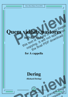 page one of Dering-Quem vidistis,pastores,in D flat Major,A cappella