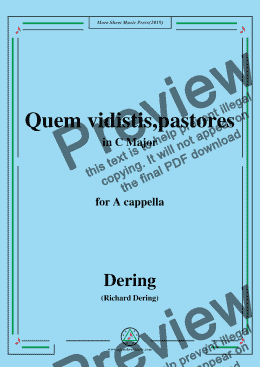 page one of Dering-Quem vidistis,pastores,in C Major,A cappella