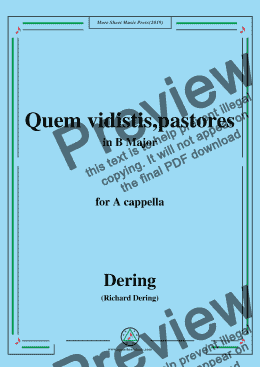 page one of Dering-Quem vidistis,pastores,in B Major,A cappella