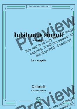 page one of Gabrieli,Giovanni-Iubilemus singuli,in D Major,for A cappella