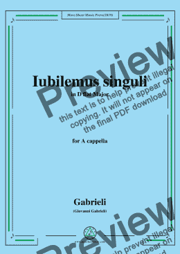 page one of Gabrieli,Giovanni-Iubilemus singuli,in D flat Major,for A cappella