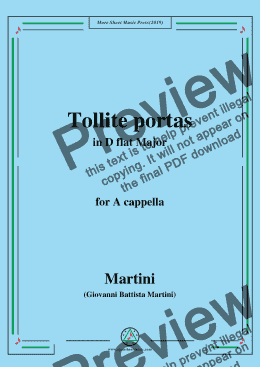 page one of Martini-Tollite portas,in D flat Major,for A cappella