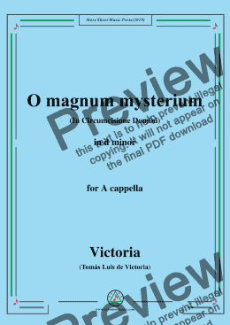 page one of Victoria-O magnum mysterium,in d minor,for A cappella