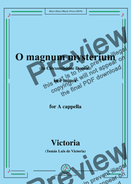 page one of Victoria-O magnum mysterium,in e minor,for A cappella