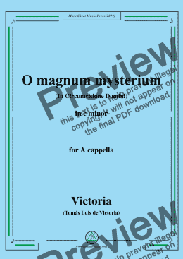 page one of Victoria-O magnum mysterium,in c minor,for A cappella