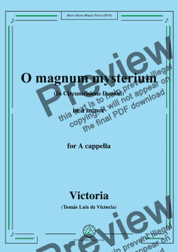 page one of Victoria-O magnum mysterium,in a minor,for A cappella