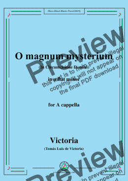 page one of Victoria-O magnum mysterium,in a flat minor,for A cappella