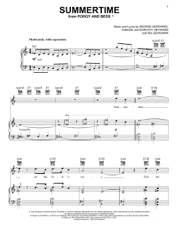 page one of Summertime (Piano, Vocal & Guitar Chords (Right-Hand Melody))