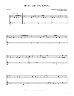 page one of Mary, Did You Know? (Trumpet Duet)