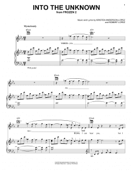 page one of Into The Unknown (from Disney's Frozen 2) (Piano, Vocal & Guitar Chords (Right-Hand Melody))