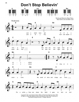 page one of Don't Stop Believin' (Super Easy Piano)