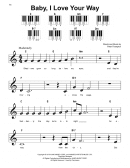 page one of Baby, I Love Your Way (Super Easy Piano)