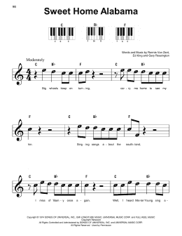 page one of Sweet Home Alabama (Super Easy Piano)