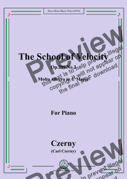 page one of Czerny-The School of Velocity,Op.299 No.2,Molto allegro in C Major