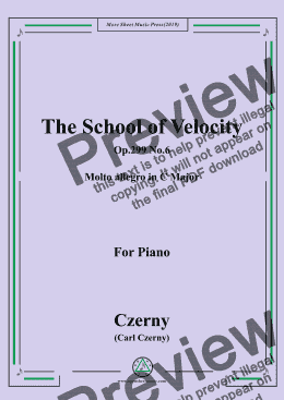 page one of Czerny-The School of Velocity,Op.299 No.6,Molto allegro in C Major