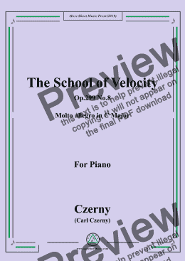 page one of Czerny-The School of Velocity,Op.299 No.8,Molto allegro in C Major