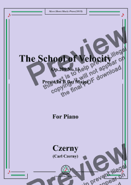 page one of Czerny-The School of Velocity,Op.299 No.13,Presto In B flat Major