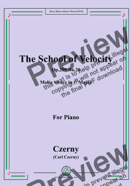 page one of Czerny-The School of Velocity,Op.299 No.20,Molto vivace in C Major