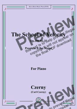 page one of Czerny-The School of Velocity,Op.299 No.27,Presto in B flat Major