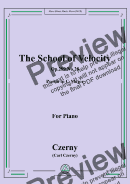 page one of Czerny-The School of Velocity,Op.299 No.28,Presto in C Major