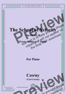 page one of Czerny-The School of Velocity,Op.299 No.32,Presto volante in C Major