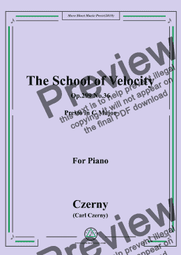 page one of Czerny-The School of Velocity,Op.299 No.36,Presto in C Major