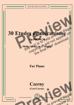 page one of Czerny-30 Etudes de mécanisme,Op.849 No.30,Molto vivace in C Major