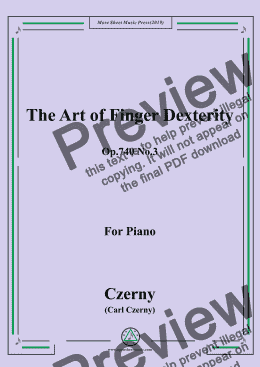 page one of Czerny-The Art of Finger Dexterity,Op.740 No.3