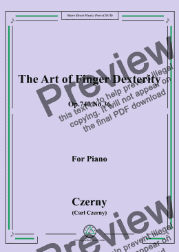 page one of Czerny-The Art of Finger Dexterity,Op.740 No.36