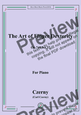 page one of Czerny-The Art of Finger Dexterity,Op.740 No.37