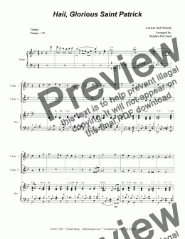 page one of Hail, Glorious Saint Patrick (Duet for C-Instruments)