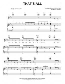 page one of That's All (Piano, Vocal & Guitar Chords (Right-Hand Melody))