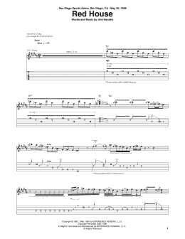 page one of Red House (Guitar Tab)