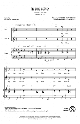 page one of My Blue Heaven (arr. Rosana Eckert) (2-Part Choir)
