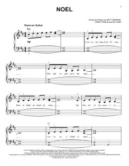 page one of Noel (feat. Lauren Daigle) (Easy Piano)