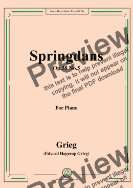 page one of Grieg-Springdans Op.38 No.5