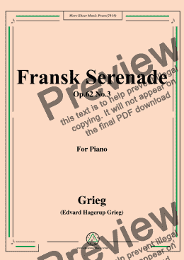 page one of Grieg-Fransk Serenade Op.62 No.3